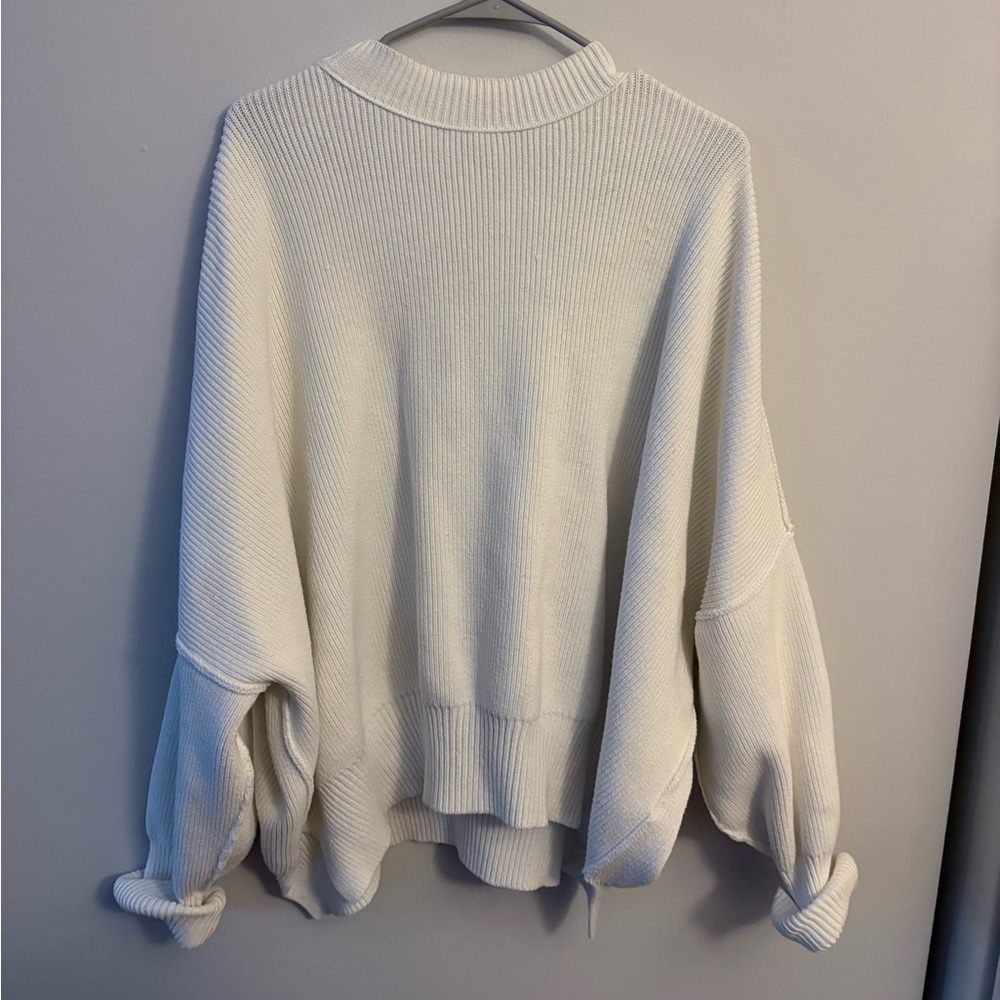 Free People Cream Crew Neck Sweater